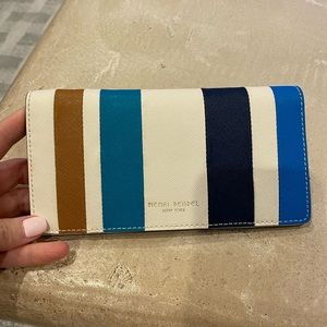 New nautical stripe Henri Bendel stripe wallet.